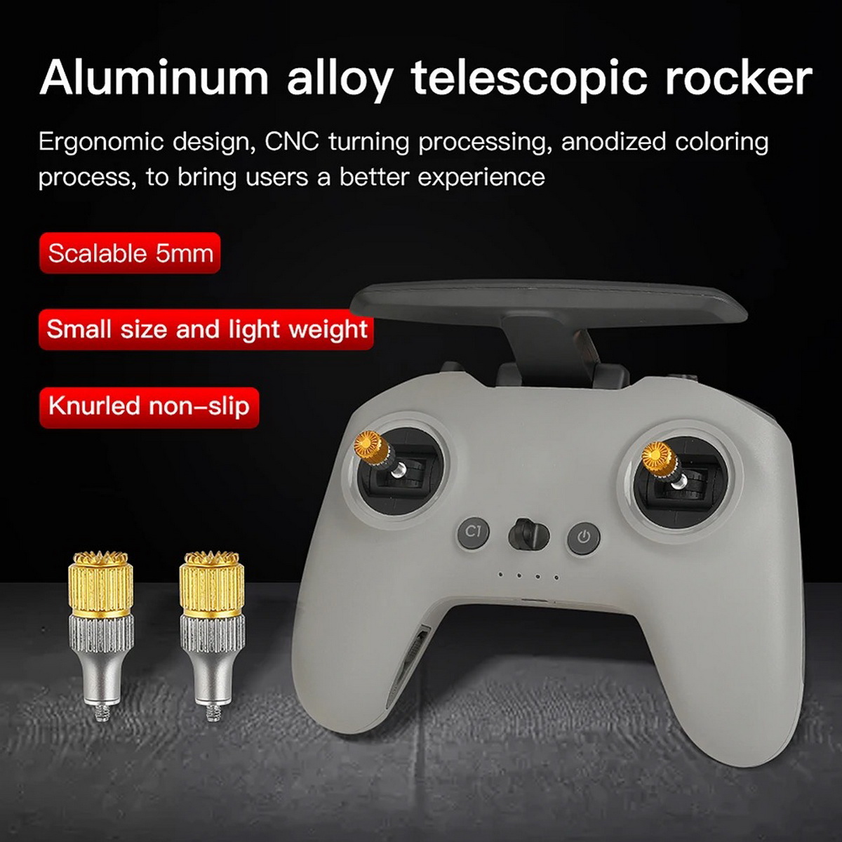 2 個 FPV リモートコントローラーラジオジンバルスティッ - Drone Control Stick のレビューと価格