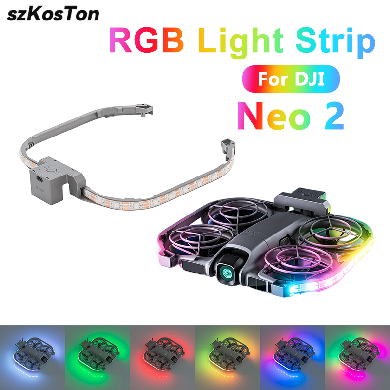 DJI Neo 2用ライトストリップ カラフルな夜間飛行イン - Drone Strobe Light のレビューと価格