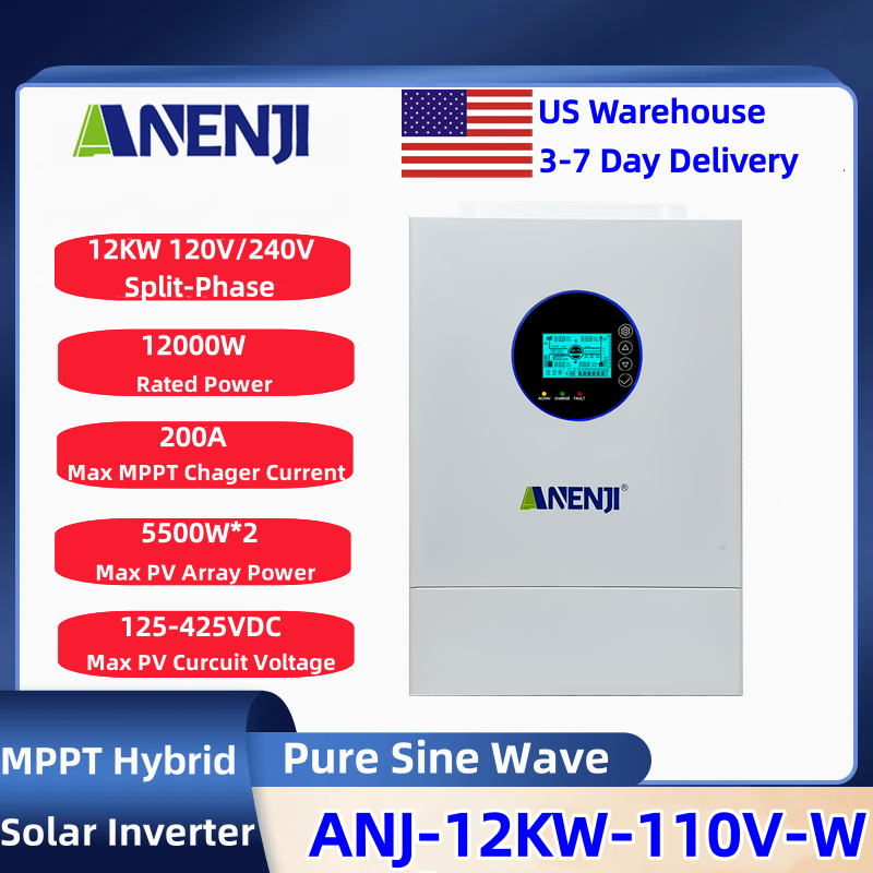 ANENJI 分相式120V/240V 12KW ハイブリッ - Drone Solar Charger のレビューと価格