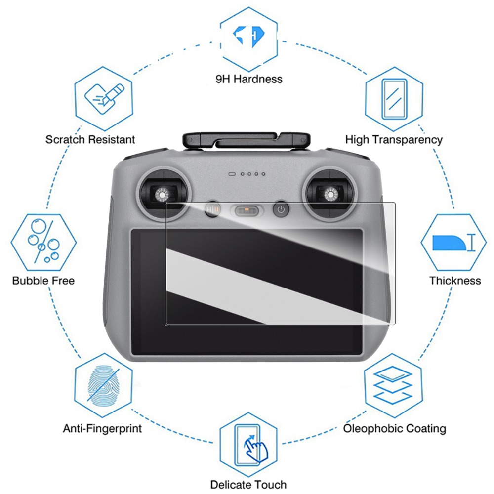 DJI RC 2/1リモコン用強化ガラススクリーンプロテクタ - Drone Landing Pad のレビューと価格